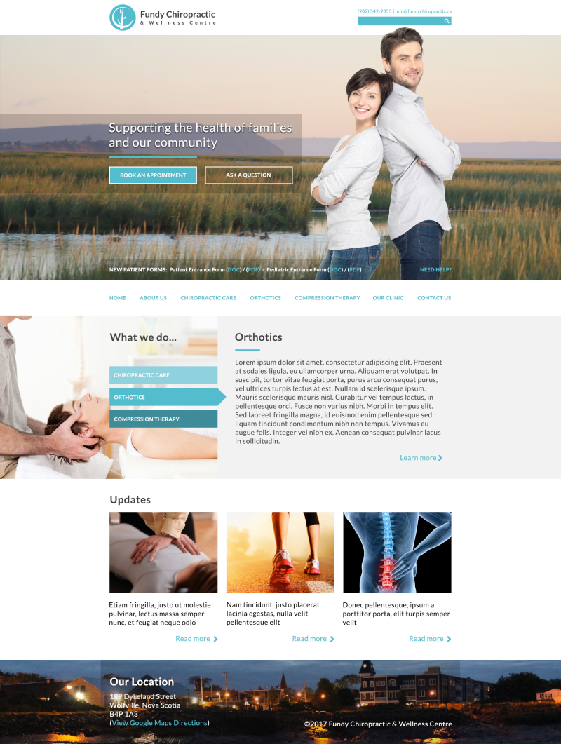 Fundy Chiropractic Landing Page