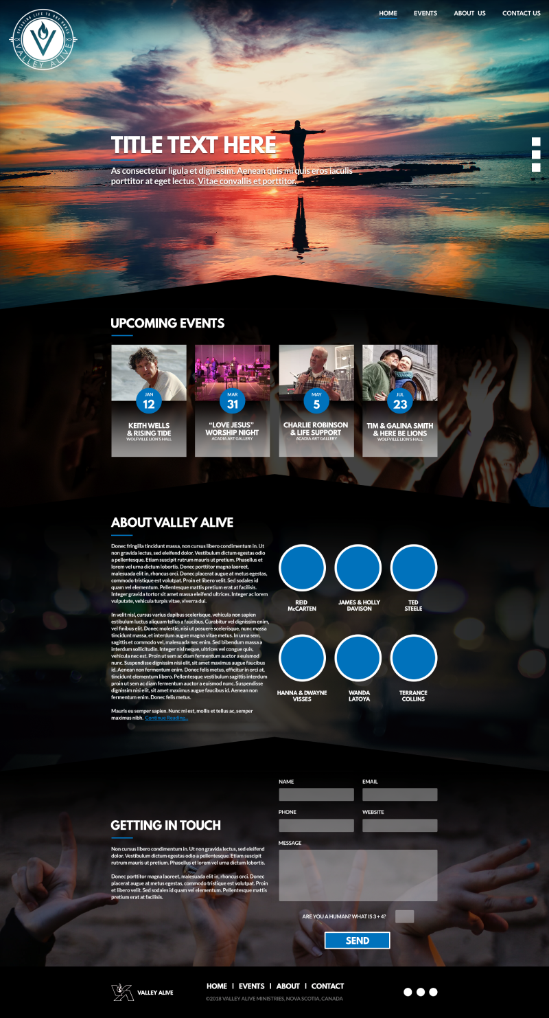 Valley Alive Website Mockup
